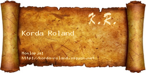 Korda Roland névjegykártya
